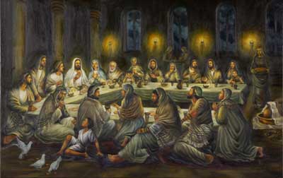 Nora Kelly`s painting of the Last Supper
