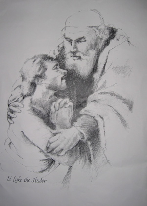 Drawing of St. Luke the Healer
